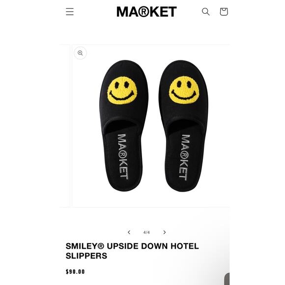 NIB! Market Smiley Upside Down Cozy Chunky Hotel Slippers - Size 9 (MSRP $90) - Picture 5 of 9